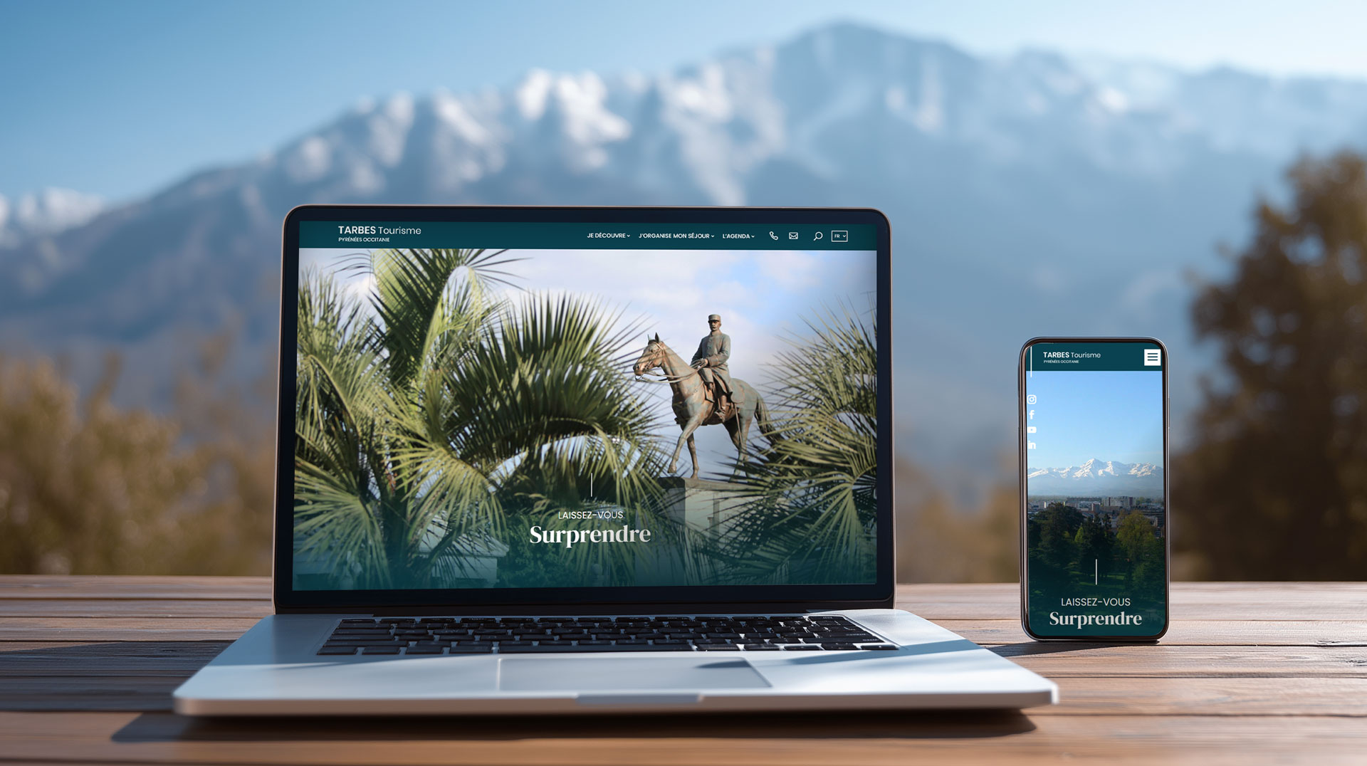 Conception, Design UI UX, développement WordPress du site internet de l'Office de Tourisme de Tarbes. Tarbes Tourisme